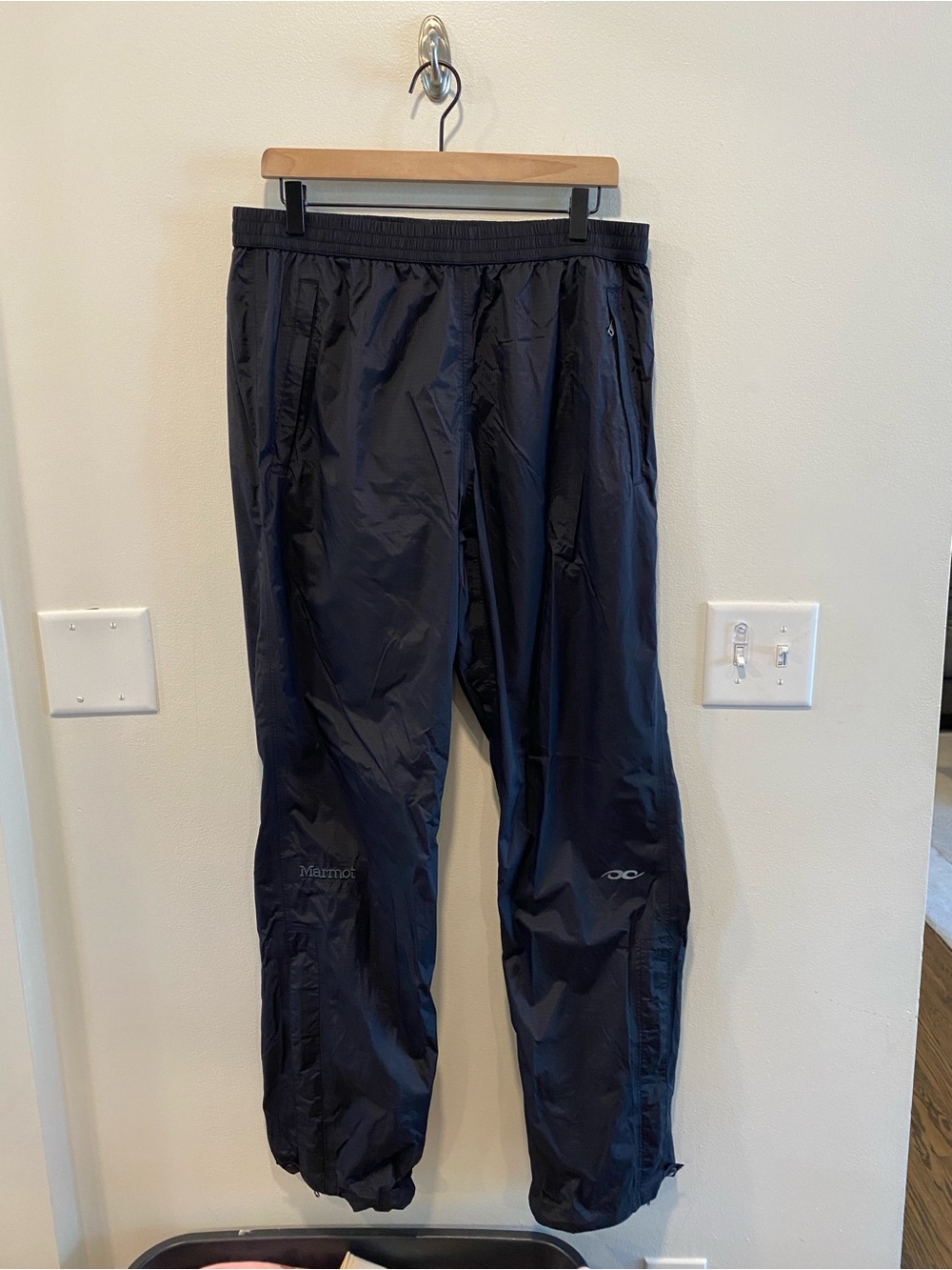 Marmot Men's PreCip Evo Rain Pants size large black waterproof outdoors ripstop